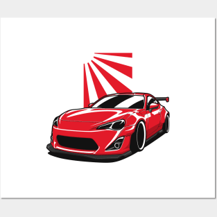 Red GT86 Widebody JDM Posters and Art